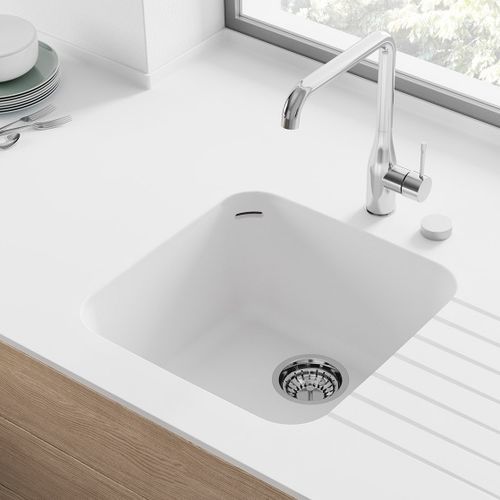单槽厨房水槽 - DUPONT-857 - Hasenkopf - 带沥水架 / Corian®可丽耐 / 整体式