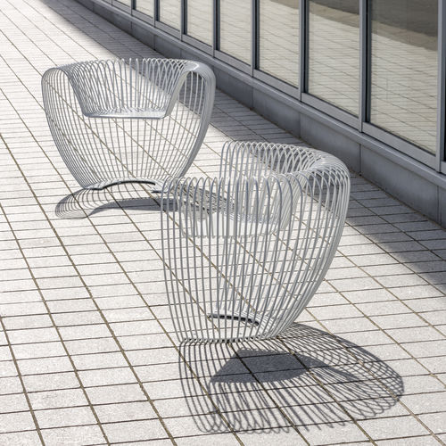 原创设计扶手椅 - BUBBLE - Concept Urbain - 钢 / 金属板 / 不锈钢