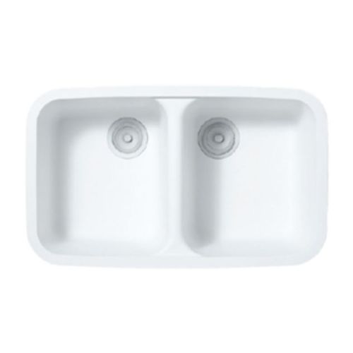 双槽厨房水槽 - A2311 - Staron Solid Surfaces - 无排水板 / 坚硬表面 / 下装式