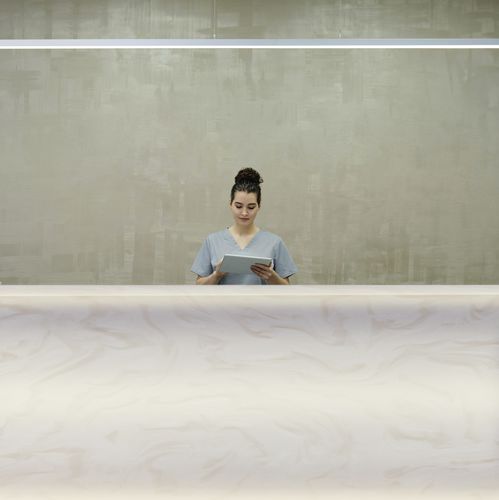 坚硬表面厨房台面 - Flat White VF345 - Staron Solid Surfaces - 商用 / 白色 / 彩色