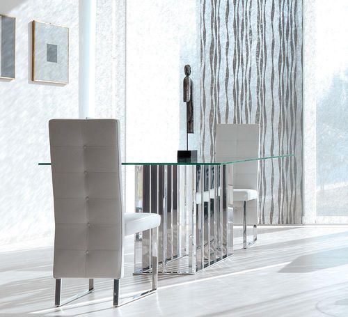 现代风格桌 - LIFE CLASS : PLACE VENDOME 220 - Italy Dream Design - 玻璃 / 大理石 / 镀铬金属桌脚
