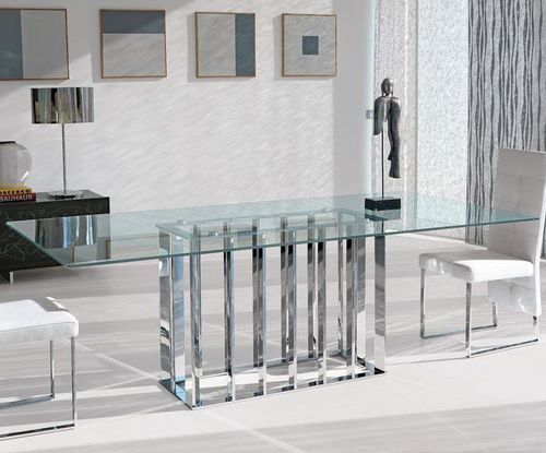 现代风格桌 - LIFE CLASS : PLACE VENDOME 250 - Italy Dream Design - 玻璃 / 大理石 / 镀铬金属桌脚