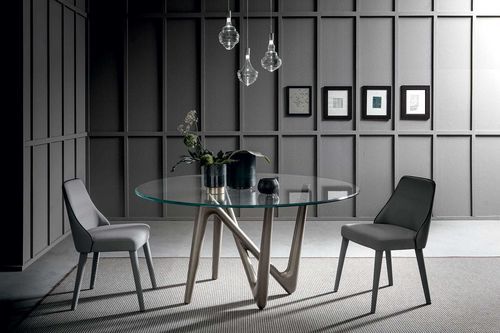 现代餐桌 - EDGE - Italy Dream Design - 淬火玻璃 / 聚丙烯桌脚 / 圆形