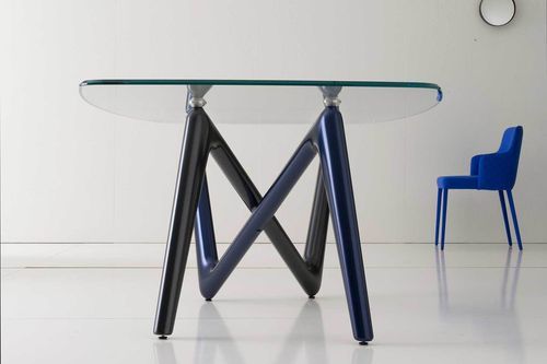 现代餐桌 - Edge - Italy Dream Design - 淬火玻璃 / 聚丙烯桌脚 / 长方形