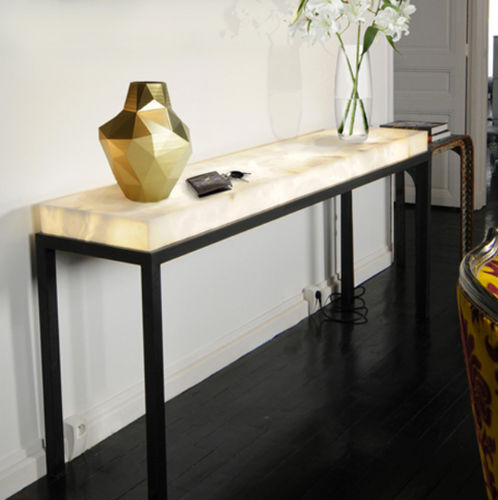 现代风格玄关桌 - CONSOLE - Atelier-alain-ellouz - 石材 / 金属桌脚 / 长方形
