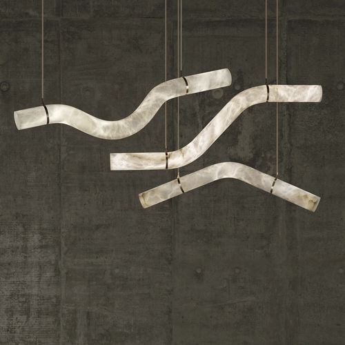 吊灯 - LIBERTY - Atelier-alain-ellouz - 青铜 / 镀铬黄铜 / 皮质