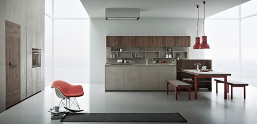 现代风格厨房 - LINE K - Zampieri Cucine - 木制贴皮 / 无把手 / 烤漆