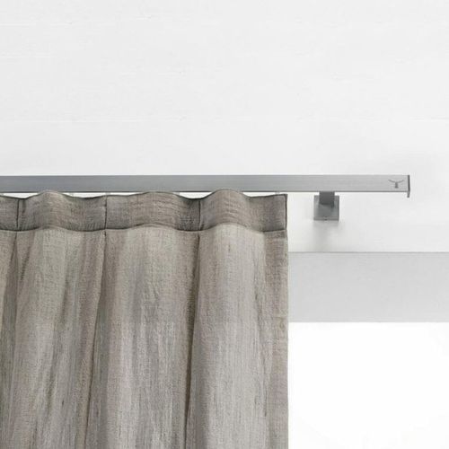 天花板固定式窗帘导轨 - LINEA - TAO DESIGN - 墙面固定 / 褶皱帘 / 用于双帘