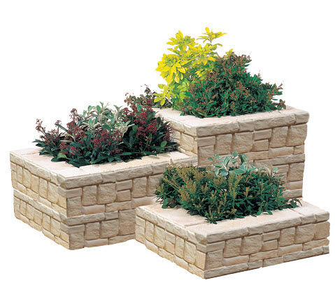 混凝土花坛 / 方形 / 传统风格