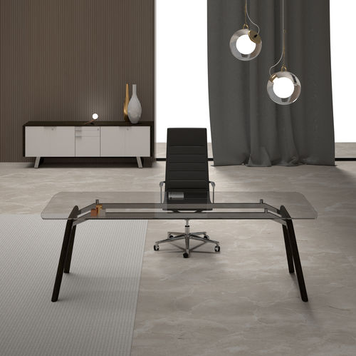 老板桌 - RAIL - Bralco - 现代风格 / 栎木 / 漆钢