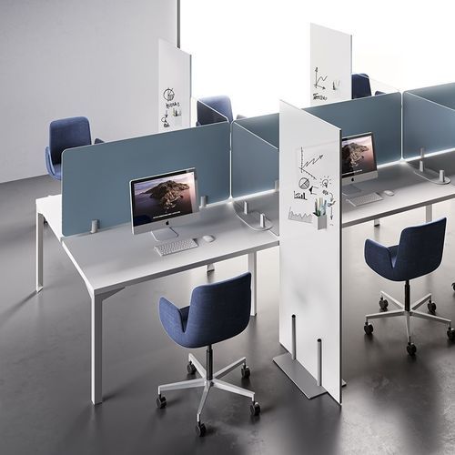 台式办公室隔板 - DV300 FRONTAL - Della Valentina Office - 布料 / 玻璃 / 层压板