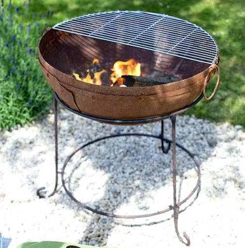 燃木花园火盆 - AGRA  - Buschbeck - 钢 / 带有 BBQ 烧烤架
