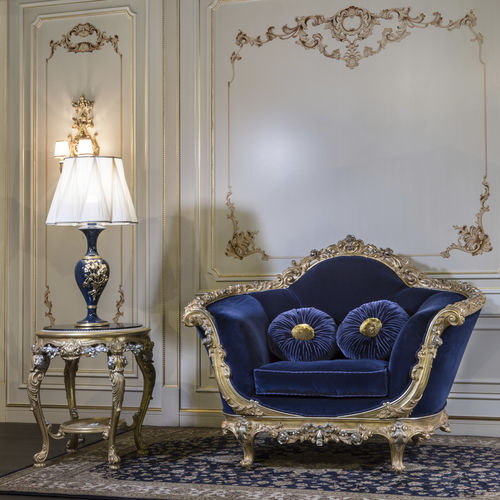 经典风格扶手椅 - EMPIRE - VIMERCATI MEDA LUXURY CLASSIC FURNITURE - 布料 / 垫式 / 蓝色