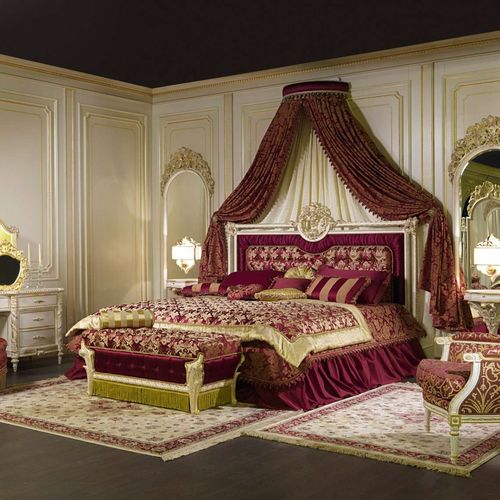 天篷床 - ROME - VIMERCATI MEDA LUXURY CLASSIC FURNITURE - 双人 / 经典风格 / 布艺