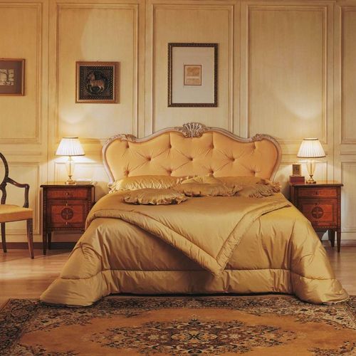 双人床 - Maggiolini - VIMERCATI MEDA LUXURY CLASSIC FURNITURE - 经典风格 / 布艺 / 带软包床头板