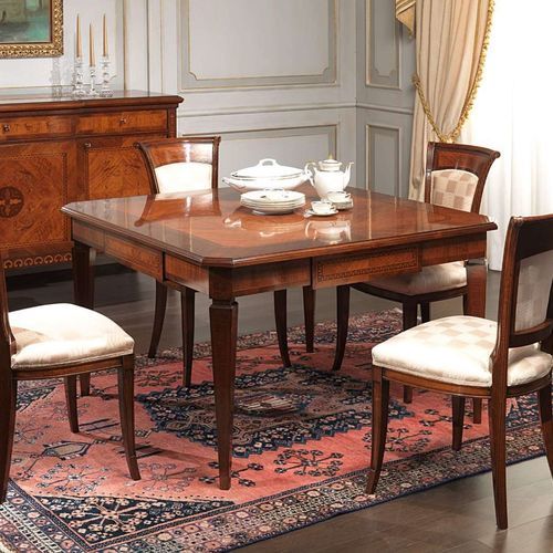 经典风格餐桌 - Magggiolini - VIMERCATI MEDA LUXURY CLASSIC FURNITURE - 胡桃木 / 核桃木桌脚 / 正方形