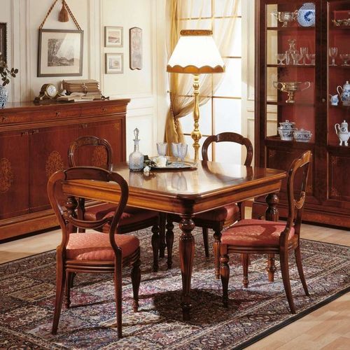 法式餐桌 - French 19th century - VIMERCATI MEDA LUXURY CLASSIC FURNITURE - 胡桃木 / 核桃木桌脚 / 正方形
