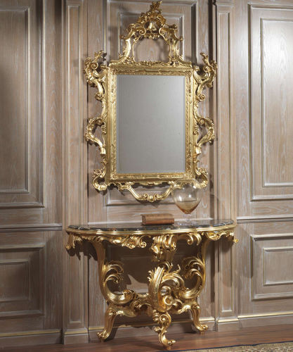 巴洛克风格玄关桌 - VIMERCATI MEDA LUXURY CLASSIC FURNITURE - 大理石 / 带金箔木底座 / 半圆