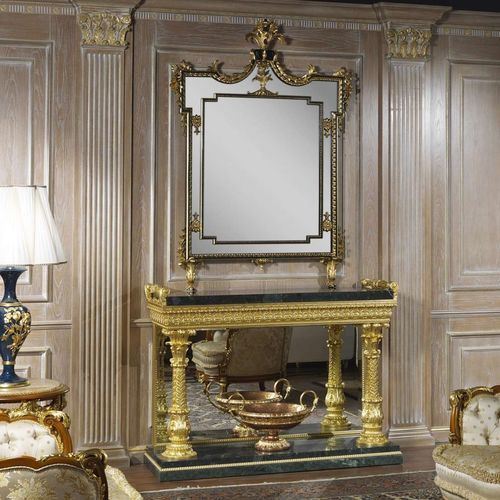 经典风格玄关桌 - art. 999 - VIMERCATI MEDA LUXURY CLASSIC FURNITURE - 大理石 / 带金箔木底座 / 长方形