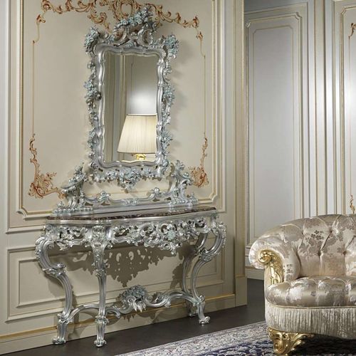 巴洛克风格玄关桌 - art. 770 - VIMERCATI MEDA LUXURY CLASSIC FURNITURE - 大理石 / 半圆 / 手工