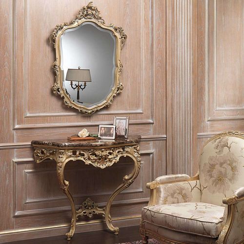 经典风格玄关桌 - art. 920 - VIMERCATI MEDA LUXURY CLASSIC FURNITURE - 大理石 / 带金箔木底座 / 带镜子