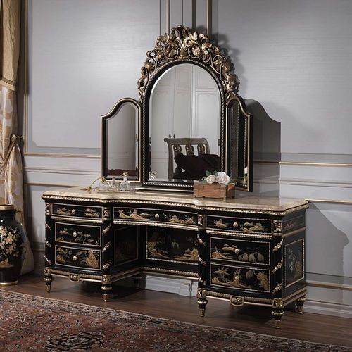 经典风格梳妆台 - art. 2001/NC - VIMERCATI MEDA LUXURY CLASSIC FURNITURE - 漆木 / 大理石 / 单人