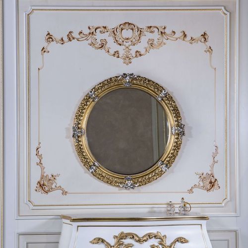 壁挂镜子 - VIMERCATI MEDA LUXURY CLASSIC FURNITURE - 非洲 / 圆形 / 金色