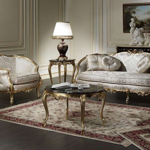 经典风格茶几 - Venezia - VIMERCATI MEDA LUXURY CLASSIC FURNITURE - 大理石 / 木桌脚 / 圆形