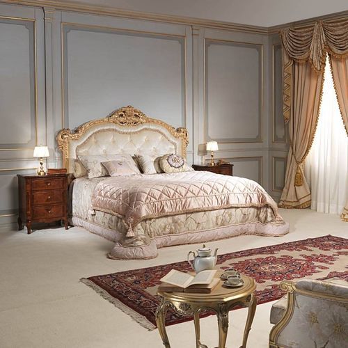 双人床 - FRENCH 19TH CENTURY - VIMERCATI MEDA LUXURY CLASSIC FURNITURE - 经典风格 / 布艺 / 带软包床头板