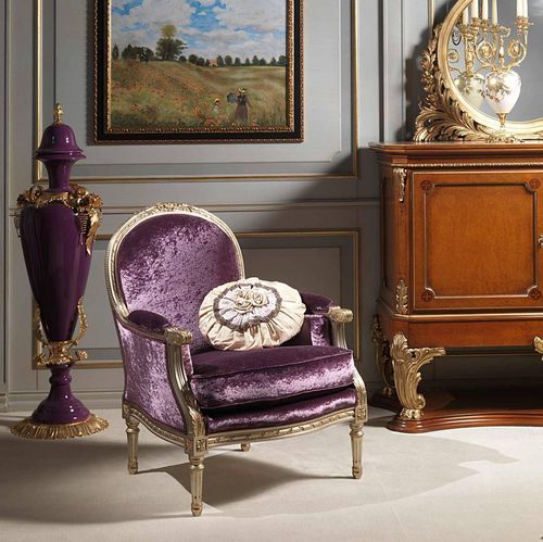 路易十六风格扶手椅 - VERSAILLES - VIMERCATI MEDA LUXURY CLASSIC FURNITURE - 丝绒 / 垫式 / 安乐椅