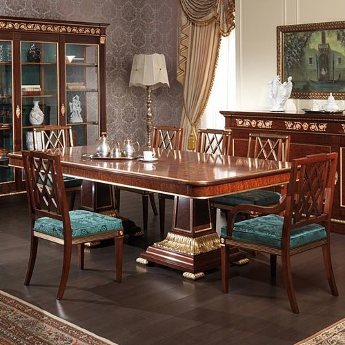 经典风格餐桌 - ERMITAGE - VIMERCATI MEDA LUXURY CLASSIC FURNITURE - 桃花心木 / 黄铜 / 红木桌脚