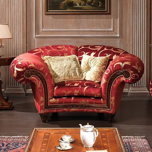 经典风格扶手椅 - PALACE - VIMERCATI MEDA LUXURY CLASSIC FURNITURE - 布料 / 胡桃木 / 垫式