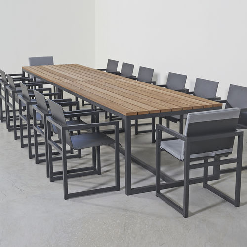 现代风格餐桌 - SPIKES - SACHI - Premium Outdoor Furniture - 白蜡木 / 铝制 / 长方形