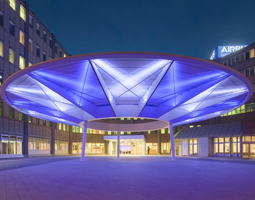 商业建筑雨篷 - AIRBUS DEFENCE AND SPACE ETFE - Vector Foiltec - 入口 / 钢 / ETFE