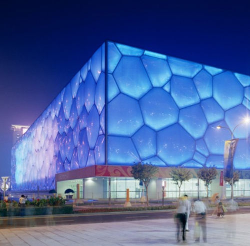 ETFE Texlon®织物类膜材 - NATIONAL AQUATICS CENTRE, CHINA - Vector Foiltec - 用于外墙 / 半透明 / 3D