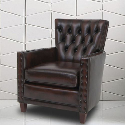 切斯菲尔德古典风格俱乐部椅 - Saxon  - Kingsgate Furniture ltd - 皮质 / 实木 / 椅垫可拆除