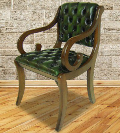 传统风格访客椅 - Berkeley Carver - Kingsgate Furniture ltd - 室内 / 皮质 / 木桌脚