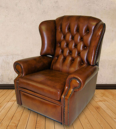传统风格扶手椅 - Bloomsbury  - Kingsgate Furniture ltd - 皮质 / 实木 / 带脚凳