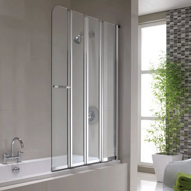 折叠浴缸隔断 - GEO6: G61979CP - Twyford Bathrooms  - 淬火玻璃 / 装裱