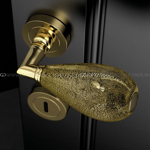 门把手 - Goccia Black/Gold - GLASS DESIGN Srl - 黄铜 / 穆拉诺玻璃 / 经典风格