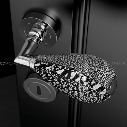 门把手 - Goccia Black/Silver - GLASS DESIGN Srl - 黄铜 / 穆拉诺玻璃 / 现代风格