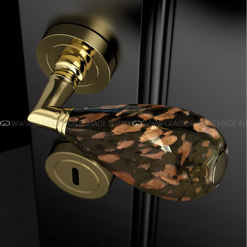 门把手 - Goccia Black/Brown - GLASS DESIGN Srl - 黄铜 / 穆拉诺玻璃 / 经典风格