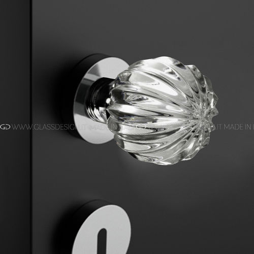 现代风格球形门把手 - Margherita  - GLASS DESIGN Srl - 黄铜 / 水晶 / 缎面