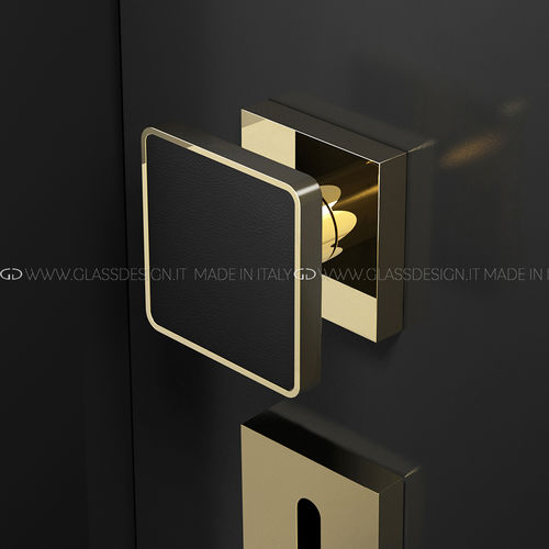 现代风格球形门把手 - Cuoio Home - GLASS DESIGN Srl - 黄铜 / 皮质