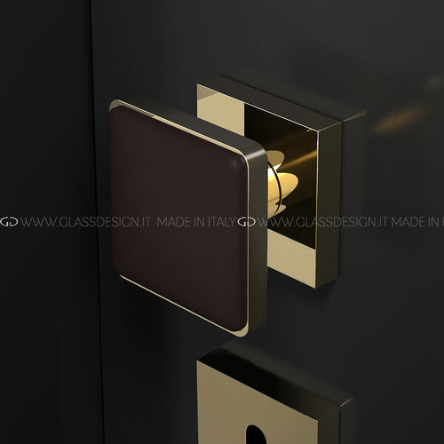 现代风格球形门把手 - Leather Home - GLASS DESIGN Srl - 黄铜 / 水晶 / 皮质