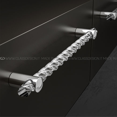 镀铬黄铜家具把手 - Torcé - GLASS DESIGN Srl - 抛光黄铜 / 水晶 / 抛光