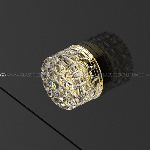经典风格圆形家具把手 - Carré - GLASS DESIGN Srl - 黄铜 / 水晶