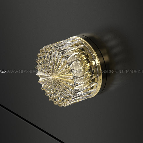 经典风格圆形家具把手 - Ray - GLASS DESIGN Srl - 黄铜 / 水晶