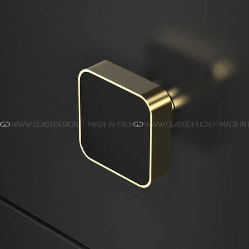现代风格圆形家具把手 - Cuoio - GLASS DESIGN Srl - 黄铜 / 皮质