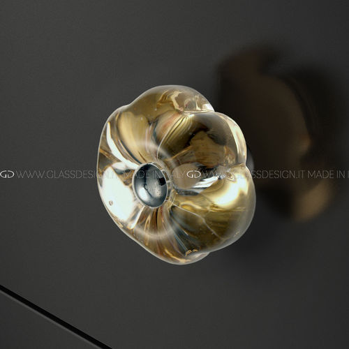 传统风格圆形家具把手 - Daisy  - GLASS DESIGN Srl - 黄铜 / 玻璃